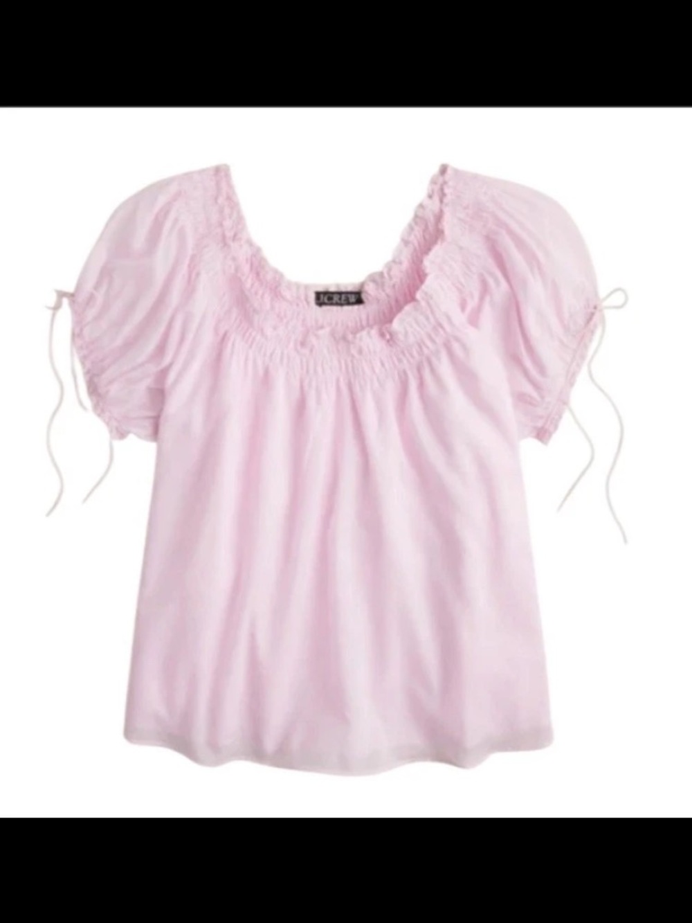 J.Crew Top Womens Size M Pink Smocked Ruffle Trim Lined Cotton Blouse NEW!